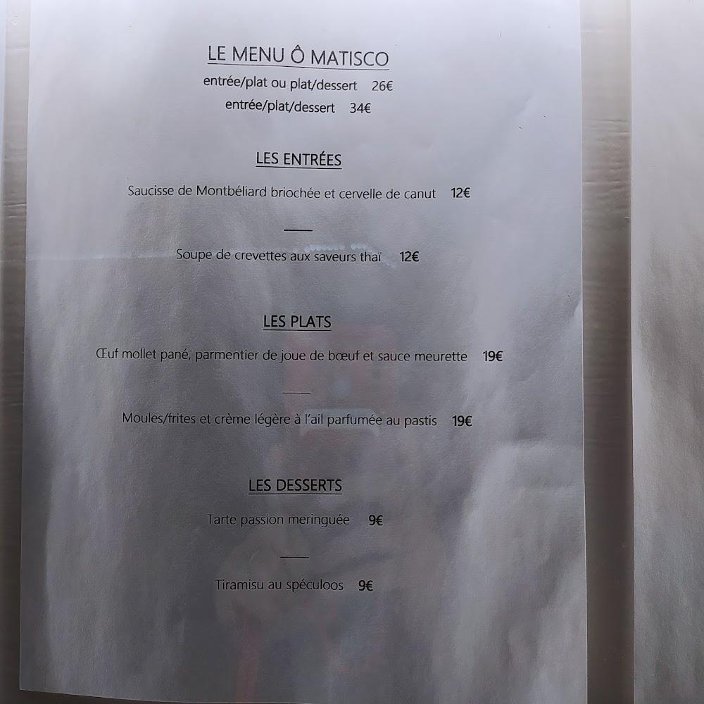 Ô Matisco - Menu Image 1